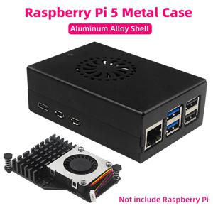 RPI 5 Pi5용 액티브 쿨러와 호환되는 Raspberry Pi 5 금속 케이스 알루미늄 합금 쉘