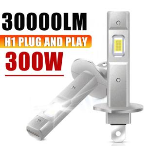 2Pcs Canbus LED 전구 H1 LED 헤드 라이트 미니 크기 디자인 무선 팬리스 자동차 LED 램프 7585 CSP 칩 300W 12V