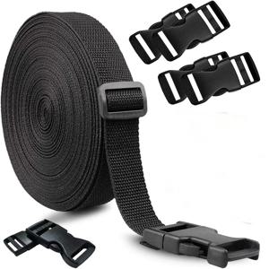 4M 나일론 웨빙 스트랩 밴드 평면 사이드 릴리즈 버클 트라이 글라이드 슬라이드 DIY 수하물 스트랩 및 백팩 버클과 스트랩용