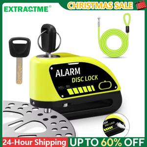 Gadpow 오토바이 잠금 장치 충전식 120dB 알람 디스크 브레이크 잠금 장치 도난 방지 보안 휠 디스크 잠금 장치 1.8M 케이블로 방수