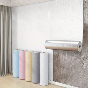 3D 자체 접착 리넨 벽지 연속 방수 벽 스티커 거실 침실 주방 캐비닛 방수 벽 스티커