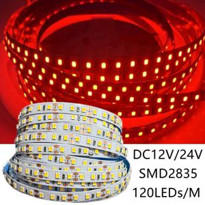 120LED/m DC12V 24V 홈 램프 스트립 2835 LED 스트립 장식 레드 아이스 블루 그린 옐로우 핑크 유연하고 Cuttable 2835 소프트 램프 바