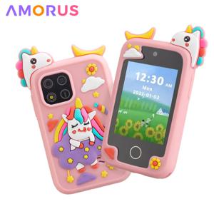 아모루스 뉴 키즈 스마트폰 장난감 만화 아기 모바일 MP3 플레이어 디지털 카메라 여자아이 남자아이 최고의 생일 크리스마스 선물