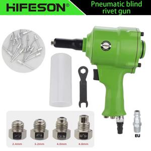HIFESON 공압 리벳 건 에어 네일 블라인드 건 도구 자동 팝 리베 터 리벳 팅 도구 2.4mm 3.2mm 4.0mm 4.8mm