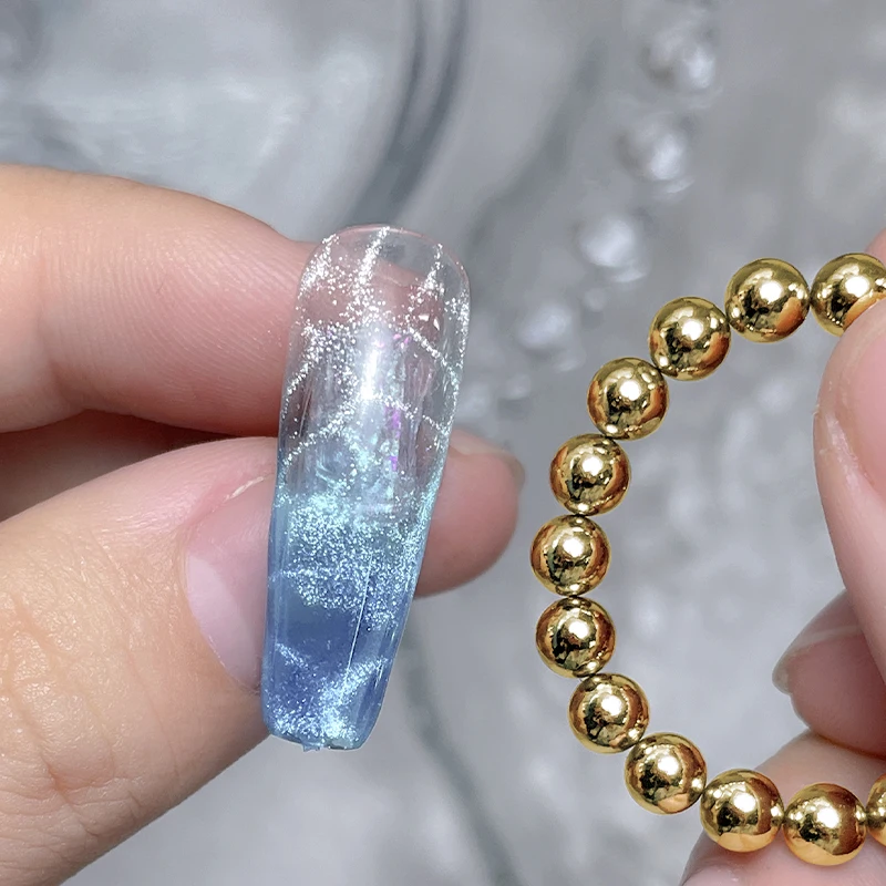 10/20pcs 골드 슬리버 라운드 네일 아트 마그네틱 비드 세트 물결 리플 고양이 눈 Desig에 대 한 다기능 다채로운 자석 스틱