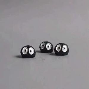 10PCS 미니 먼지 공 그림 엘프 단일 수지 연탄 장난감 미니어처 요정 정원 이끼 마이크로 조경 장식 홈 Decore