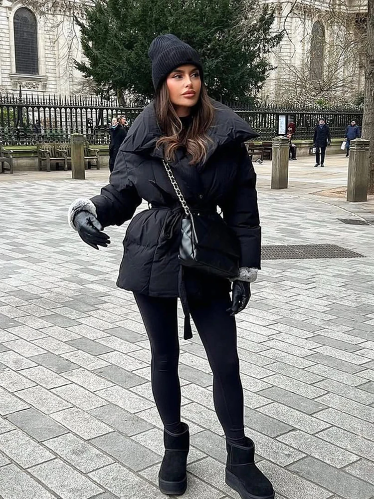 여성용 단색 라펠 푹신한 여우 모피 코트, 우아한 긴 소매 오버사이즈 그라데이션 재킷, 두껍고 따뜻한 레이디 모피 오버코트, 겨울 패션