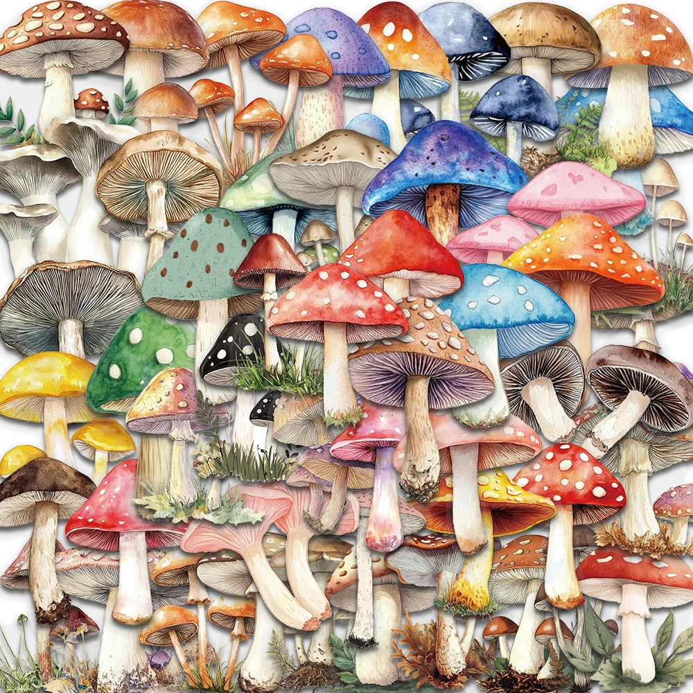 50PCS Kawaii 버섯 스티커 향수 만화 데칼 노트북 수하물 일기 스케이트 보드 멋진 기타 오토바이 스티커 디자인 ﻿