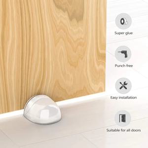 1-8pcs 투명 도어 스톱퍼 자체 접착 도어 홀더 벽과 가구 보호를위한 캐치 바닥 장착 도어 스톱