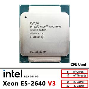 인텔 제온 E5-2640V3 중고 E5 2640 v3 2.6 GHz 여덟 코어 16 스레드 수 소켓 2011-3 / R3 / LGA2011-3