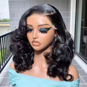 더블 드로우 글루리스 짧은 밥 가발, 생 베트남 헤어 가발, 바디 웨이브, 인모 레이스, 정면 프리컷, 13x4 HD 레이스 가발, 판매 중