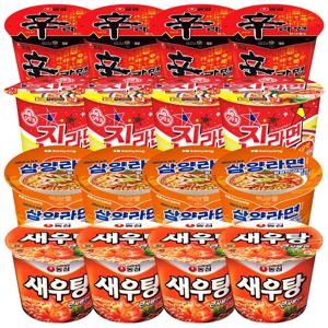 인기 컵라면세트 큰컵(새우탕4개+신라면4개+진라면매운맛4개+삼양라면4)