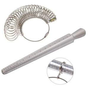 1/2pcs 금속 링 Sizer 게이지 맨드릴 손가락 크기 측정 스틱 표준 도구 에폭시 수지 용 실리콘 몰드