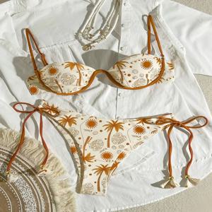 섹시한 여성 수영복 여성 프린트 수영복은 브라질 마이크로 비키니 비치웨어 비키니 세트 Biquini 수영복을 밀어