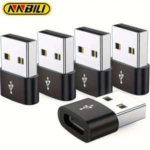 NNBILI 5pcs OTG USB-USBC 어댑터 Macbook Samsung S24 IWatch AirPods를 포함한 내구성 있는 금속 빌드 범용 호환성