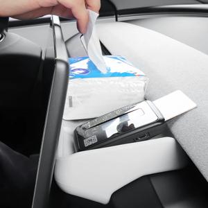 Tesla New Model 3 Highland 2024 및 Model Y Launch 2025 후면 스크린 보관함 대시 보드 브래킷 티슈 박스 트레이 ECT 패널