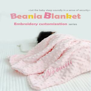 맞춤형 이름 자수 신생아 아기 빈티지 담요, 남아 여아 생일 선물용 수제 청키 블랭킷