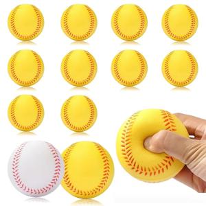 학생을위한 6 개/대 PU 폼 야구 및 소프트볼 훈련 연습 공-안전한 경량 소프트 토스 공 휴일 선물