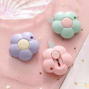 미니 실용 유틸리티 나이프 카와이 꽃 종이 커터 개폐식 봉투 오프너 Portalble 포켓 나이프 사무용품