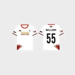 여름 라운드 넥 캐주얼 태국 남성 및 여성 Gmm tv 스포츠 회의 유니폼 3D 인쇄 반팔 레드 팀 티셔츠