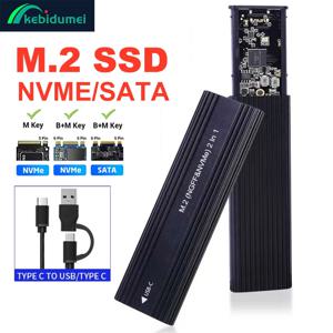 M2 SSD 케이스 M.2 NVMe SATA SSD 인클로저 M.2-USB 유형 C SSD 어댑터 10Gbps USB 3.1 외부 케이스는 M 및 B 및 B&M 키를 지원합니다.