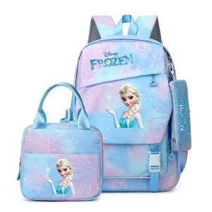 3pcs 새로운 냉동 엘사 안나 여자 점심 가방 배낭 캐주얼 학교 가방 청소년 여행 배낭과 여성 배낭