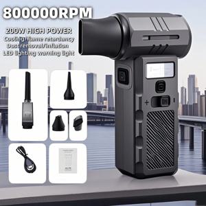 강력한 800000RPM 고속 팬 강력 분진 제거 미니 터보 제트 팬 충전식 58m/s 터보 팬 강력 블로워 청소용