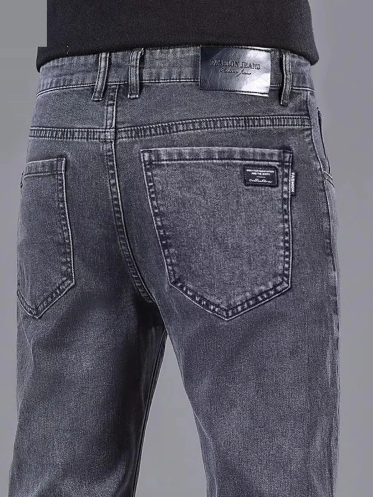 루즈 스트레이트 레그 남성용 청바지 블랙 캐주얼 패션 도시 스타일 고탄력 내구성 지퍼 플라이 젊은 감각 봄 가을