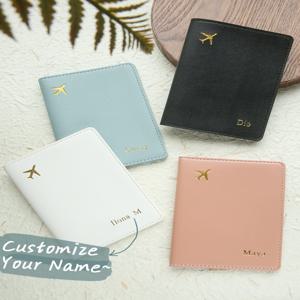 개인화 된 여권 커버 맞춤형 핫 스탬핑 이름 여권 사용자 정의 문자 커버 여권 홀더 커버 여행 지갑