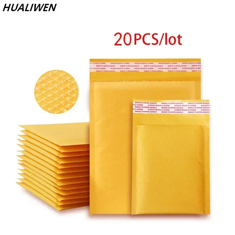 20 개/몫 크래프트 종이 버블 봉투 가방 다른 사양 메일러 버블 메일링 가방과 패딩 배송 봉투