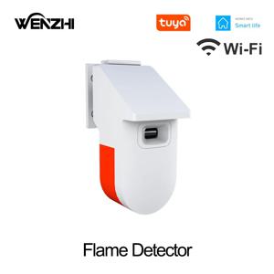 Wifi UV 화염 감지기 화재 센서 사이렌 경보 80DB 홈/학교/호텔/공장/창고/상점 5V Tuya Smart Life와 함께 작동