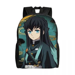 맞춤형 무이치로 토키토 귀멸의 칼날 백팩 남녀 방수 대학생 스쿨 데몬 슬레이어 애니메이션 가방 프린트 북백