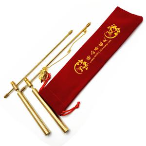 구리 당김봉, 점술봉 2개 - 단단한 구리와 황동, 선물 상자와 가방 포함 - 금, 물, 유령 탐지