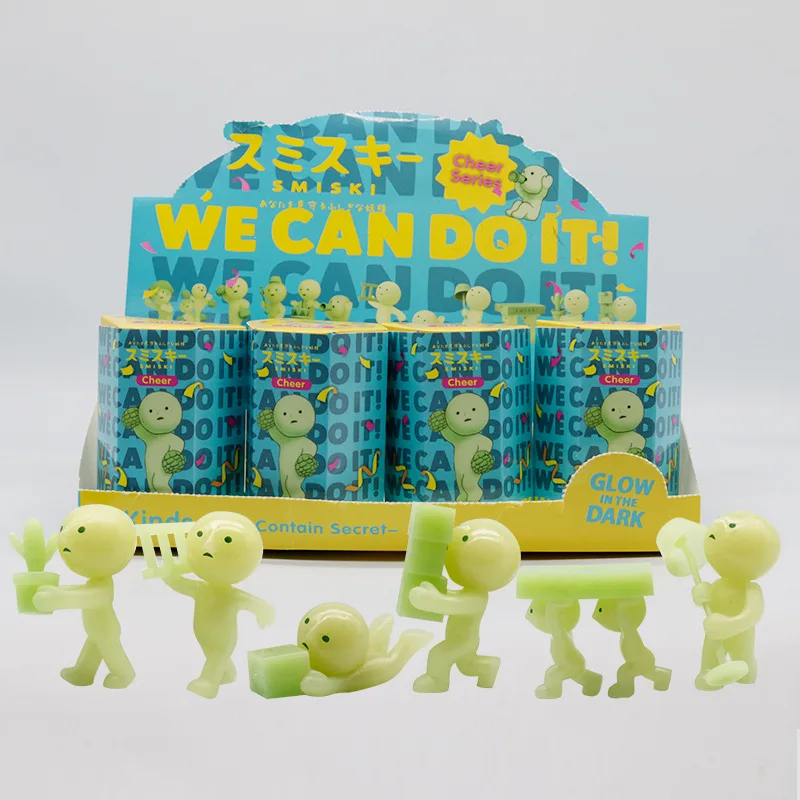 Smiski Bioluminescent Figure Night Glow 모델 수집가 장식 한정 미스터리 팩 팬을위한 선물 크리스마스 생일 깜짝
