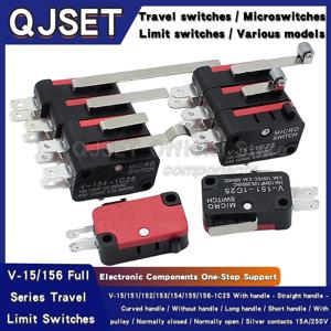 1PCS 15A250VAC SPDT 순간 이동 제한 마이크로 스위치 1NO1NC 3 핀 레버 롤러 V-15 -151-152-153-154-155-156-1C25 마이크로 스위치