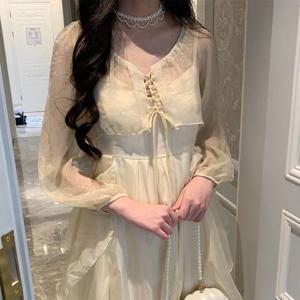 울트라 페어리 여름 여성용 숏 쉘 탑 울트라 시어 자외선 차단 아우터웨어 슬링 스커트 및 작은 숄 커버업