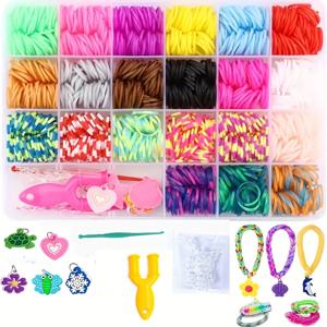 1300pcs 24 그리드/고무 밴드 세트 쥬얼리 만들기 DIY 멀티 컬러 고무 밴드 직기 키트 팔찌 DIY 팔찌 세트 직기 밴드