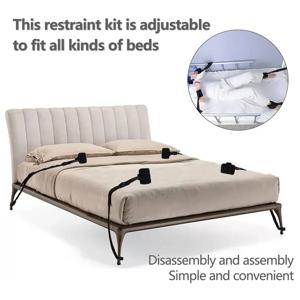 손목과 발목용 ABZS 침대 구속 벨트, 퀵 릴리스 버클이 있는 4개의 뼈대 홀더, 환자 구속