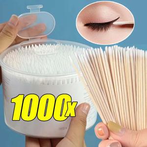 100/1000Pcs 일회용 뾰족한 면봉 다목적 미용 방진 더블/싱글 헤드 소프트 편안한 면봉