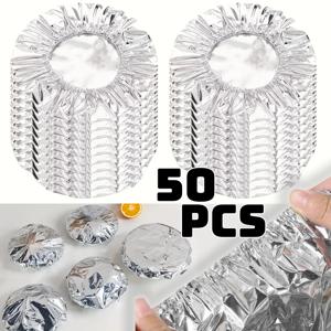 10/100개 알루미늄 호일 커버 내열성 절연 뚜껑 그릇 접시용 음식 따뜻하게 유지 신선하게 유지 주방 식품 등급 클링 랩