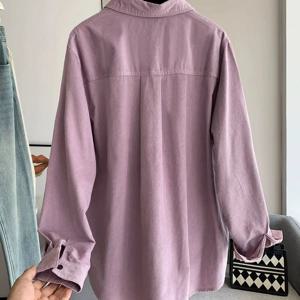 루즈핏 긴팔 셔츠 가디건 캐주얼 다용도 아우터 패셔너블한 한국 스타일 여성용 프리미엄 셔츠 심플한 디자인 폴리에스터 섬유