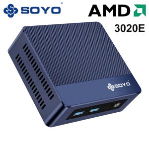 소요 M4 미니 PC AMD 3020E 8GB 램, 256GB SSD, N4020보다 빠름, 최대 2.6GHz, 윈도우 11 Pro - 컴팩트하고 가정, 비즈니스 및 게임에 이상적