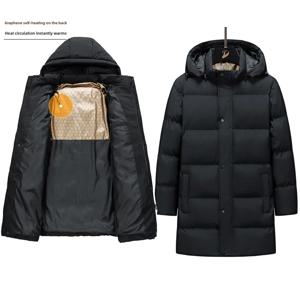 겨울 남성 다운 재킷 두꺼운 방풍 롱 재킷 파카 코트 탈부착 가능한 모자 아우터 남성용 윈드브레이커 8XL HXY0260