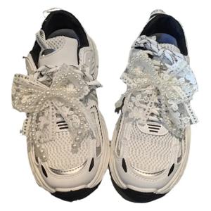 프리미엄 장식용 신발 장식 액세서리 패션 레이스 진주 리본 신발끈 장식 스니커즈 장식용