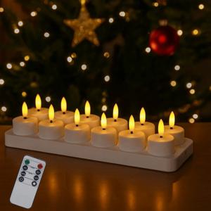 4-12Pcs LED Flameless 촛불 빛 배터리 작동 LED 크리 에이 티브 양초 차 조명 할로윈 크리스마스 파티 장식 촛불 빛