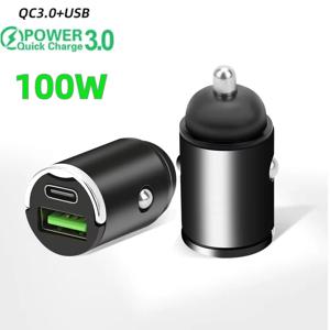 12V-24V 차량용 충전기 라이터 PD 고속 충전 아이폰용 QC3.0 미니 USB 타입 C 미니 차량용 휴대폰 충전기 삼성 화웨이 샤오미용