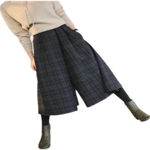 루즈 와이드 레그 팬츠 여성 플러스 사이즈 캐주얼 체크 디자인 편안한 하이 웨이스트 스트레이트 컷 데일리 웨어 피부 친화적 통기성