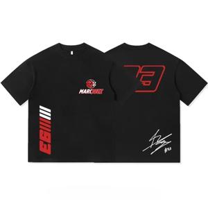 2025 남성 여성 마크 코튼 티셔츠 마르케즈와 93 앤티 엔진 그래픽 여름 반팔 스트리트웨어 S-3XL 쿨 티셔츠