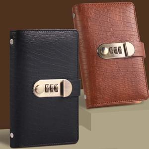 비밀번호 잠금 기능이 있는 저금 수첩, 저금 핸드북, 지갑, 수납 플래너, 현금 봉투, A6 사이즈