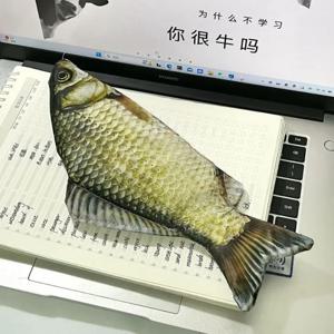 만화 대용량 펜 가방 시뮬레이션 Crucian Carp 다기능 연필 케이스 편지지 주최자 학생